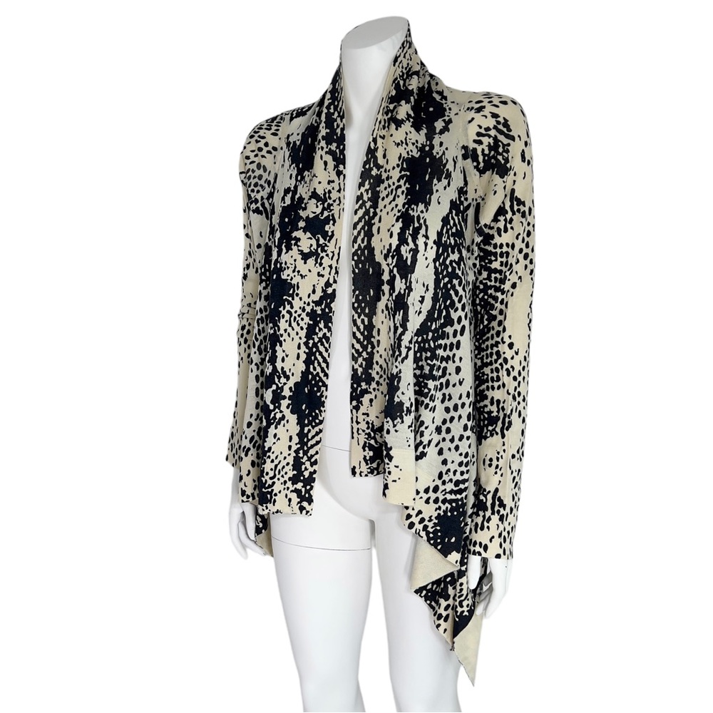 LINE the label Silk Knit Cardigan Sweater Shawl Cream & Black size XS